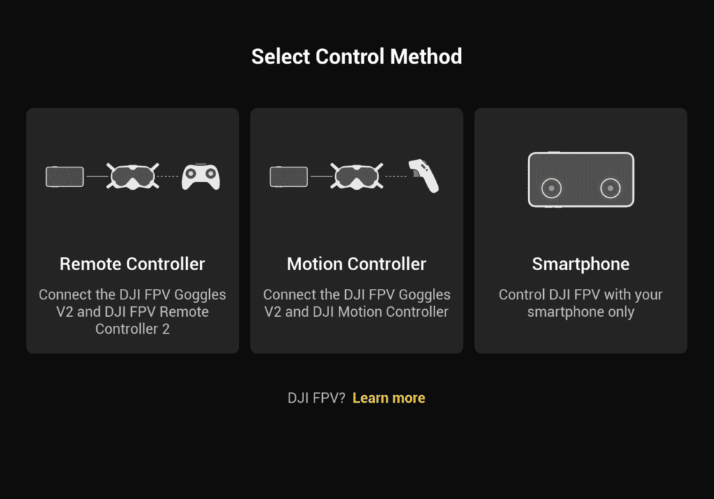 Control mode selection